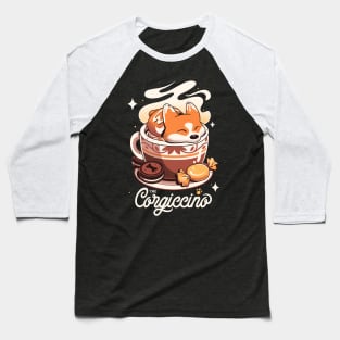 Corgi Coffee Break - Cute Dog Baseball T-Shirt